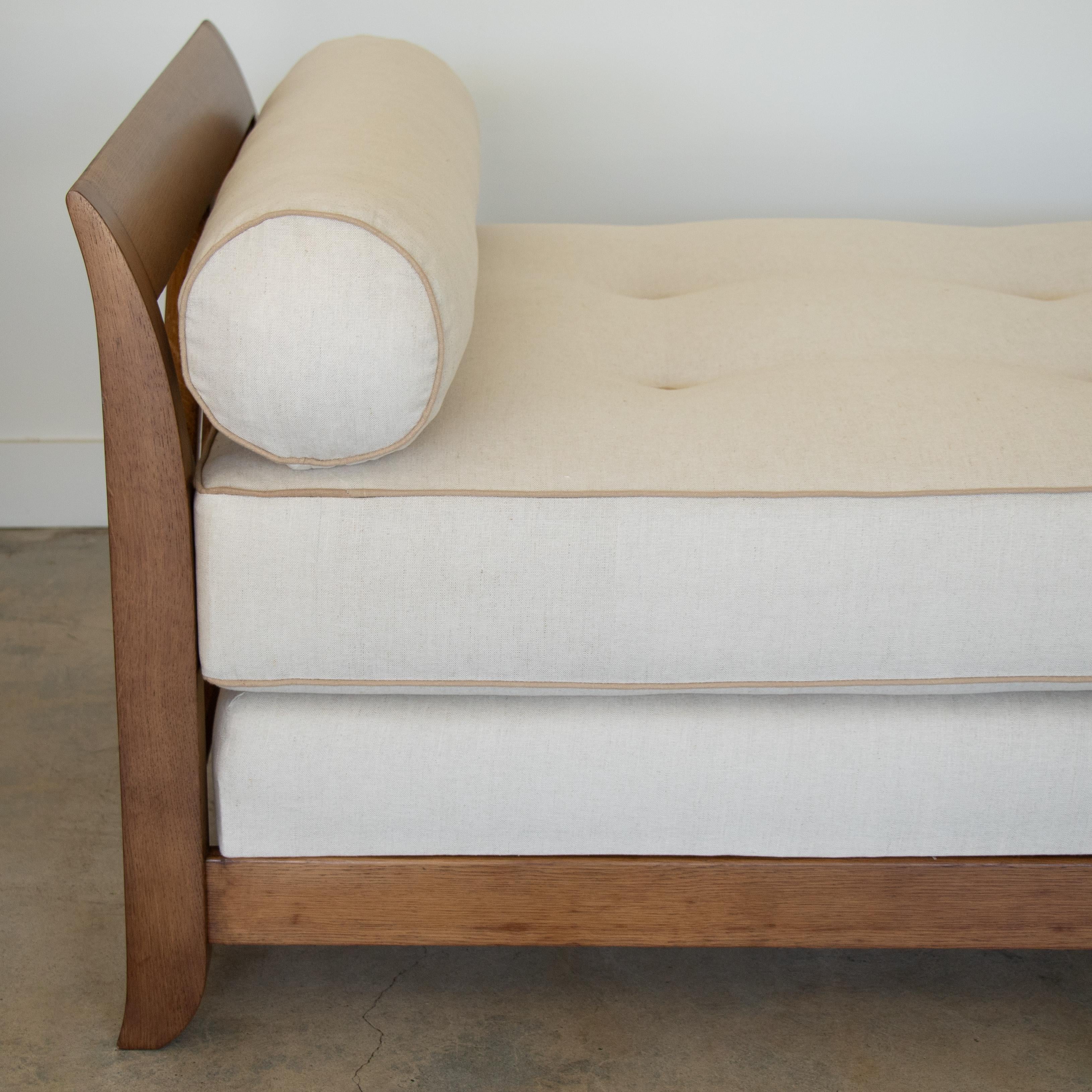 Linen 1940's French Daybed in the Style of Jean Royere