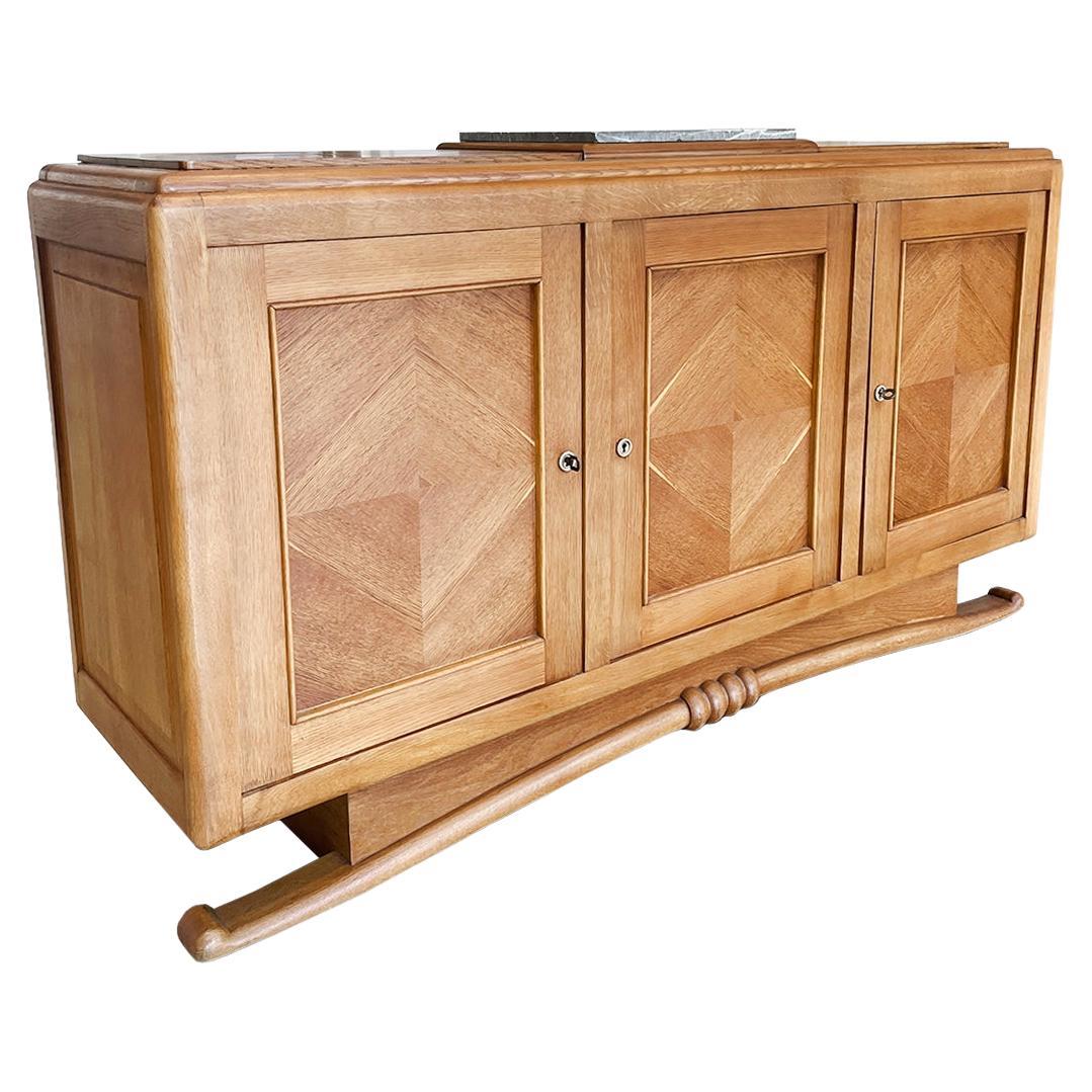 1940s French Deco Oak Credenza