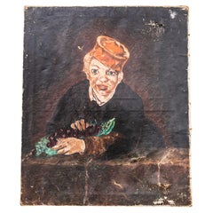 Peinture à l'huile décorative française des années 1940