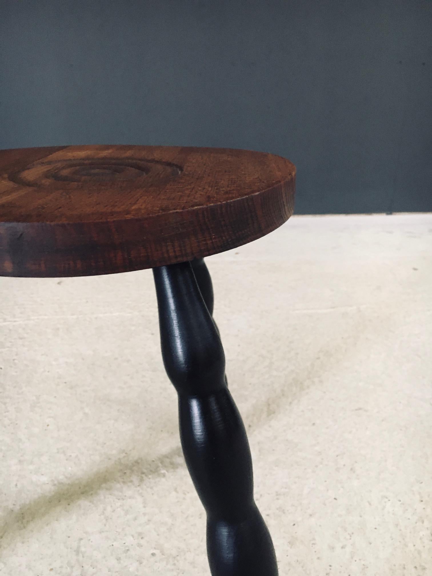 1940's French Design Bobbin Tripod Stool For Sale 6