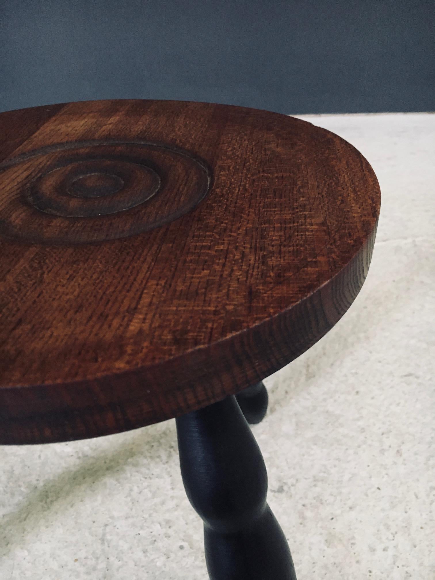 1940's French Design Bobbin Tripod Stool For Sale 8