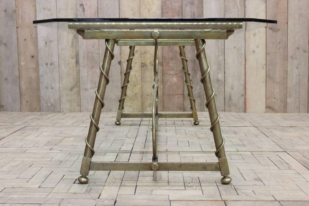 20th Century 1940s French Dining Table in Brass For Sale