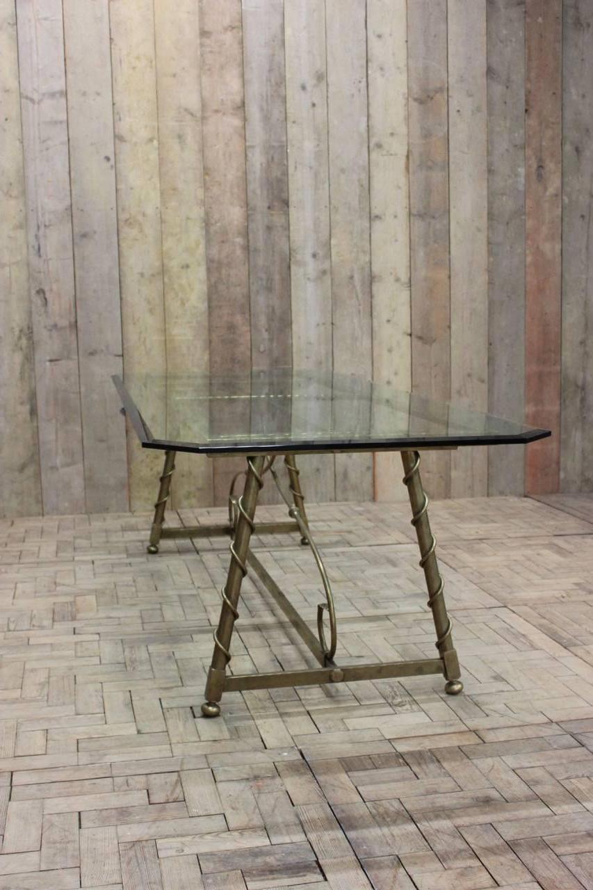 1940s French Dining Table in Brass For Sale 1