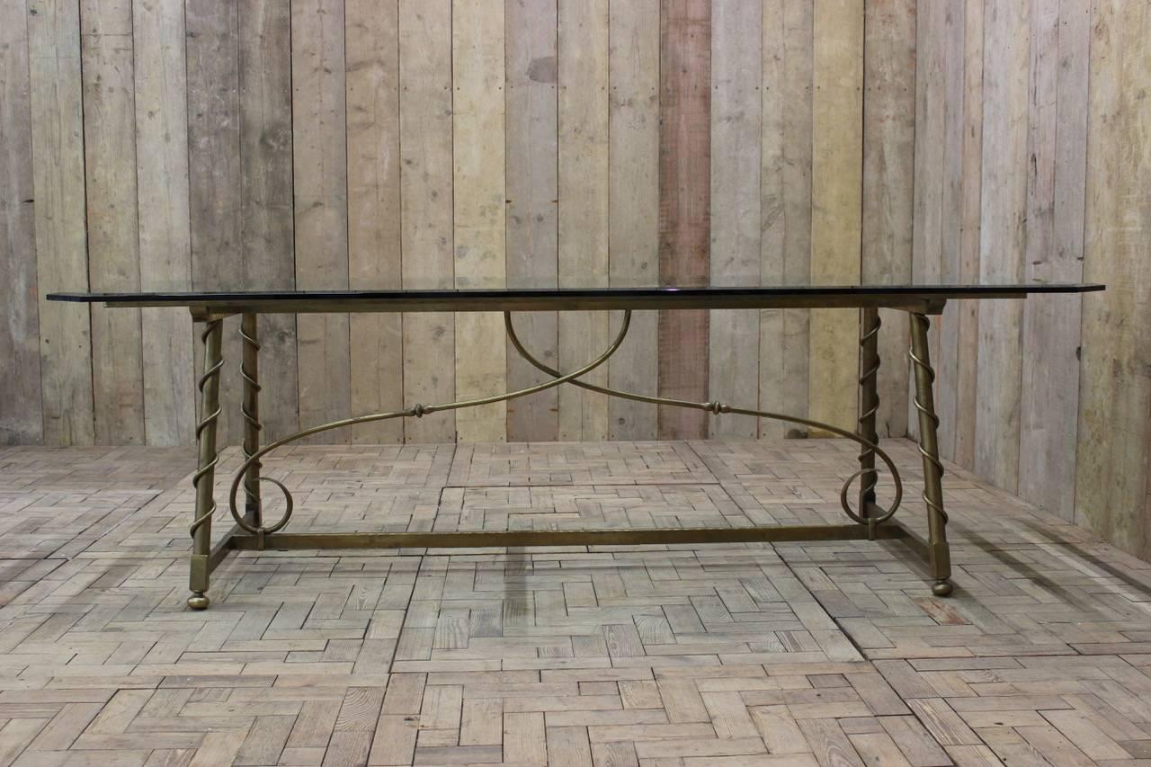 1940s French Dining Table in Brass For Sale 2