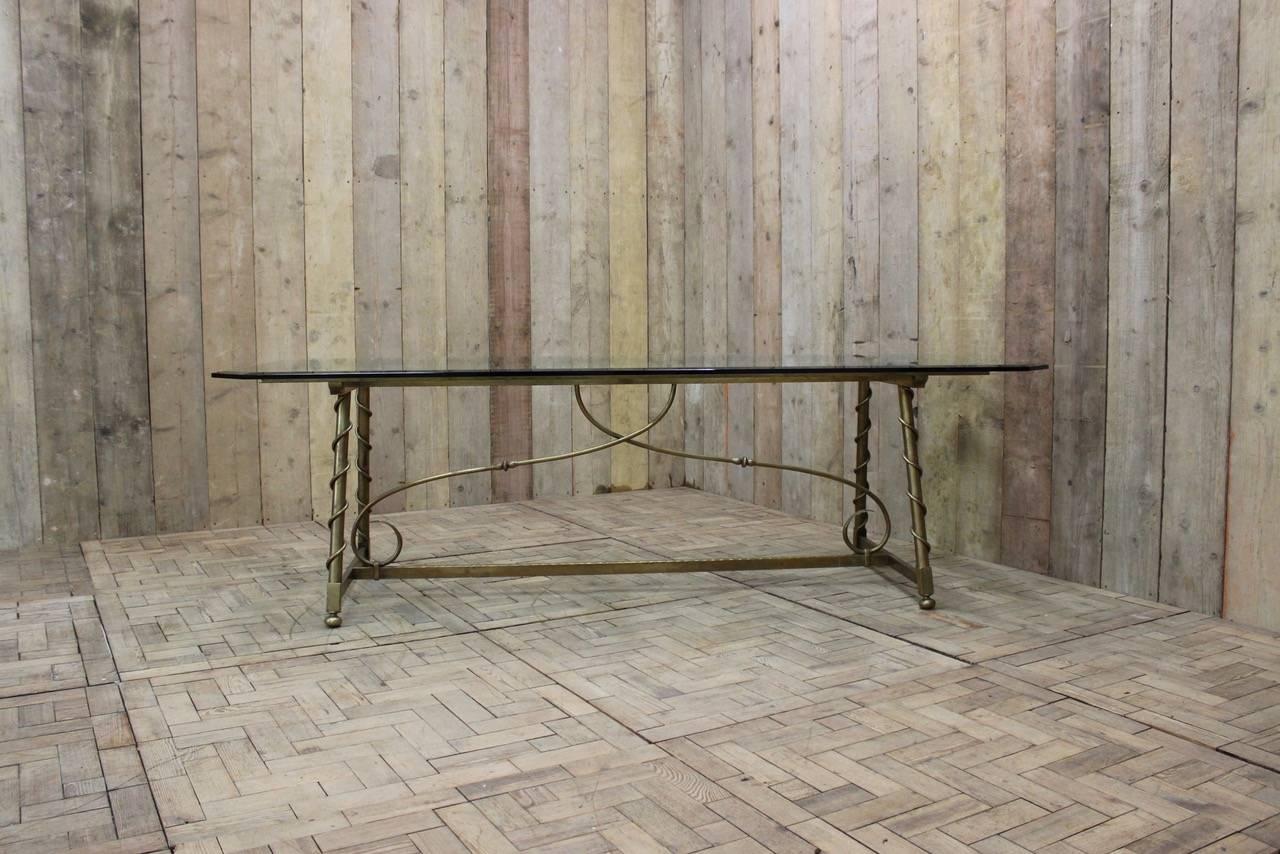 1940s French Dining Table in Brass For Sale 3