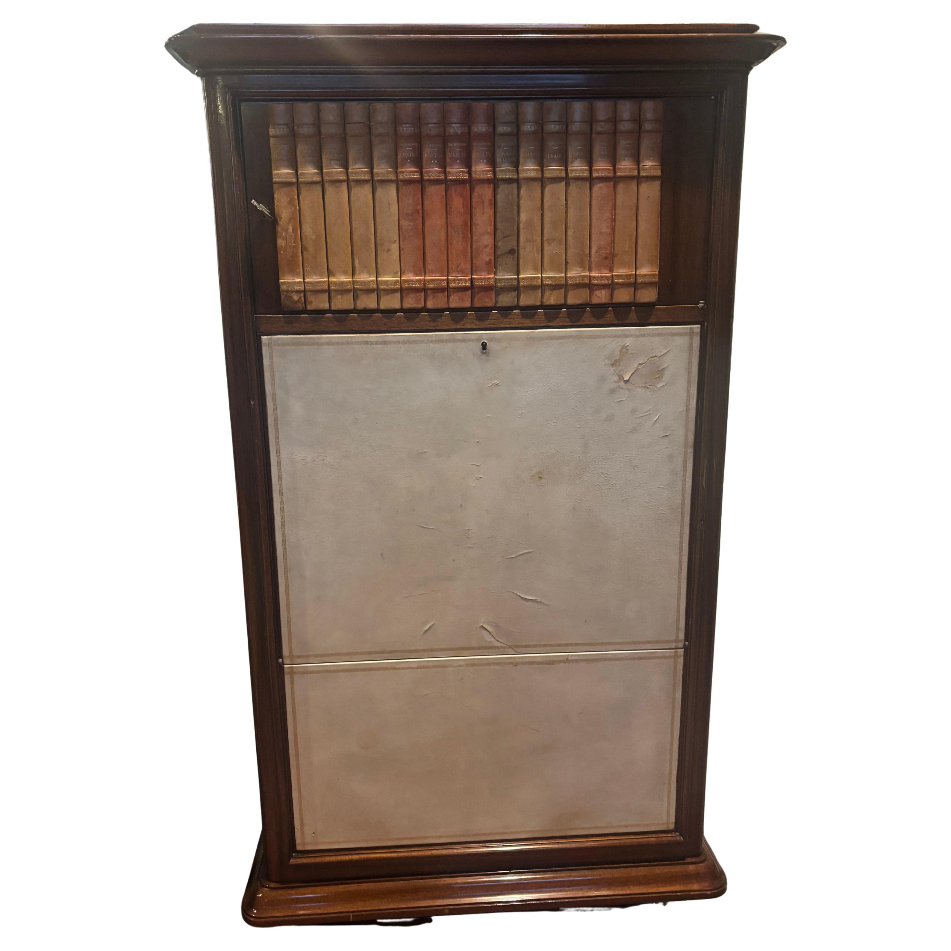 librería secretaria francesa de 1940 con frente abatible
