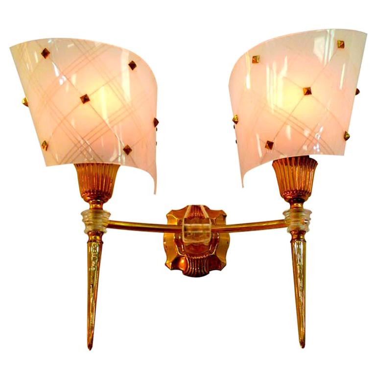 1940's French Dual Sconce For Sale