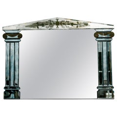 1940s French Églomisé Mirror with Columns