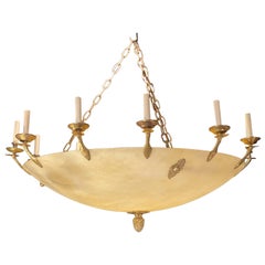 1940s French Empire Alabaster Chandelier