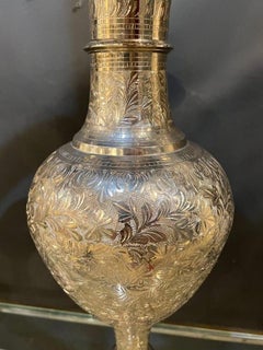 Französische gravierte versilberte Vasen, 1940er Jahre, Paar