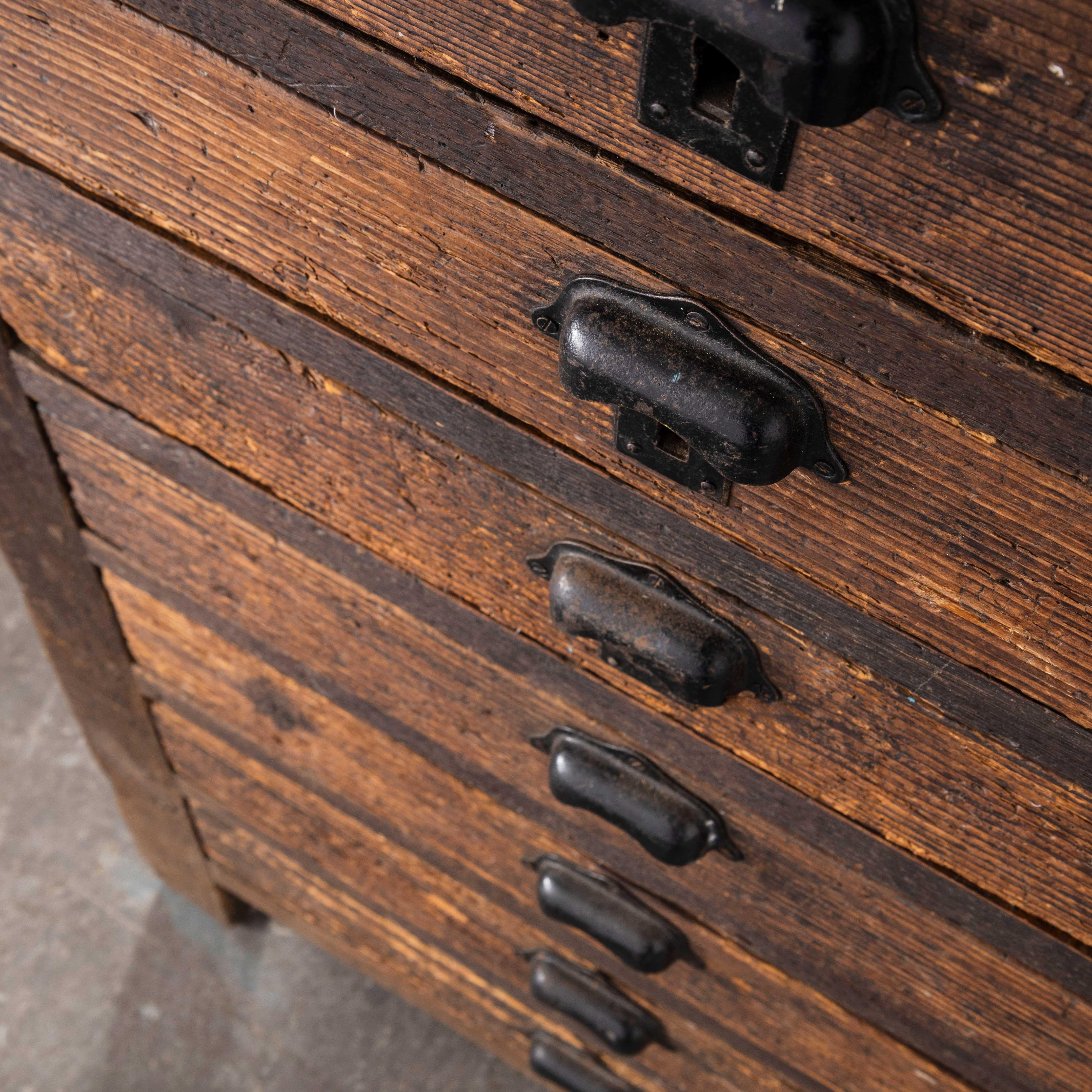 1940's French Estate Bank of Drawers, Eight Drawers In Good Condition For Sale In Hook, Hampshire