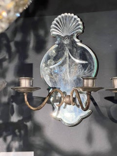 1940's French Etched Mirror Scones