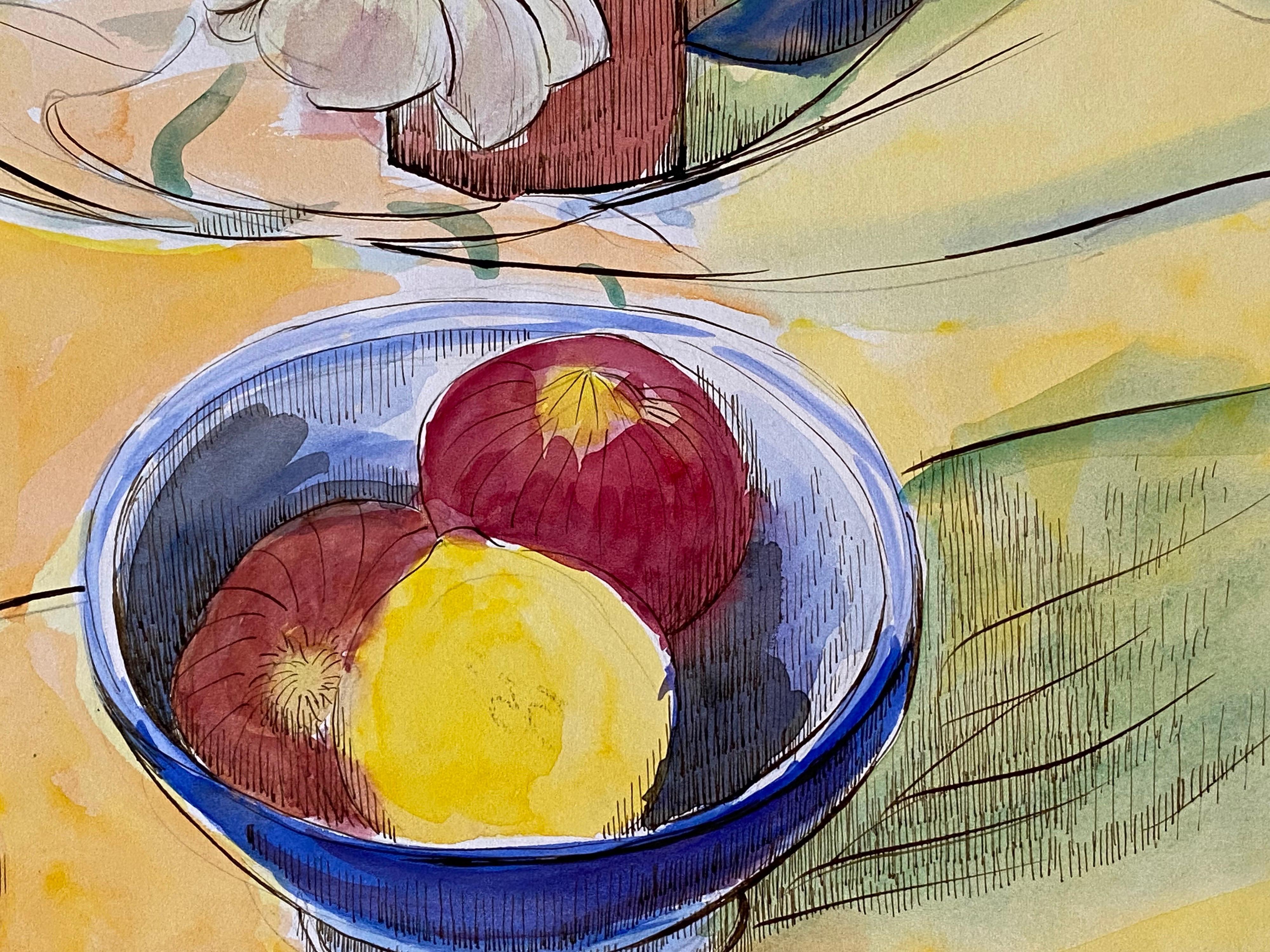 1940's French Fruit Still Life, Post Impressionist Artist For Sale 1