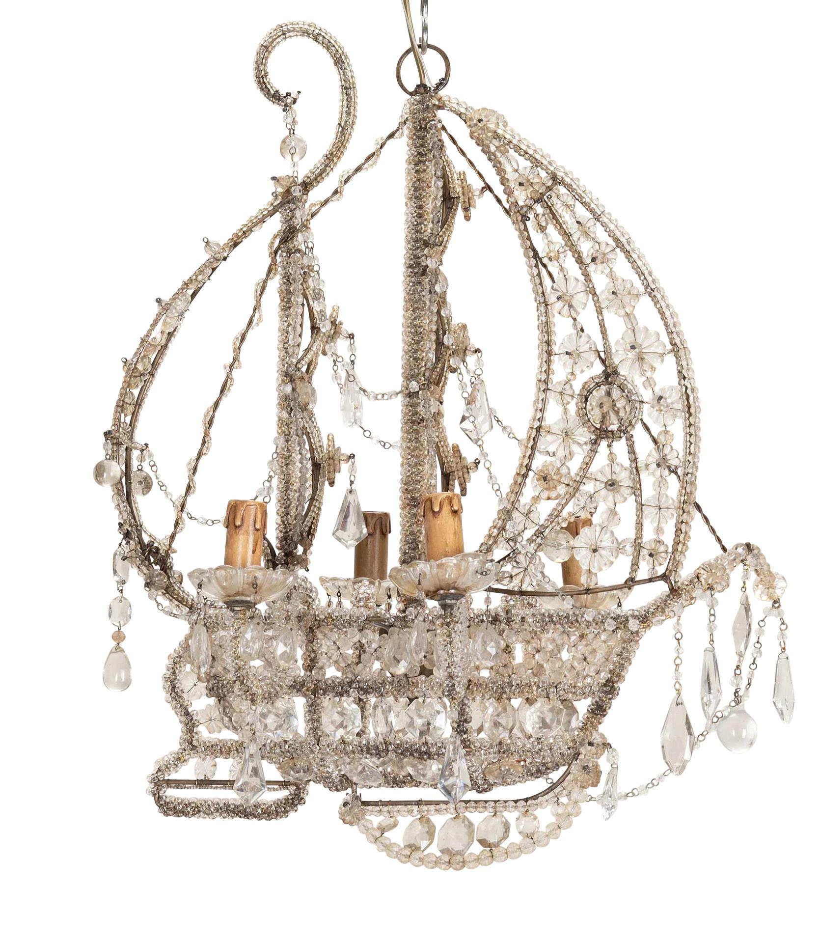 Lustre galion français des années 1940 dans le style de la Maison Bauges en vente 2