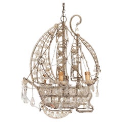 Lustre galion français des années 1940 dans le style de la Maison Bauges