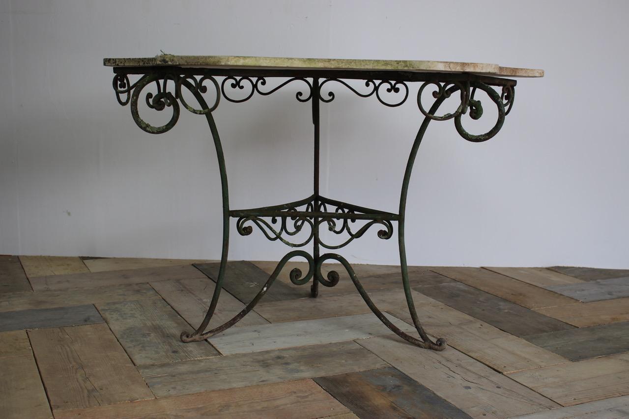 Marble 1940s French Garden Table
