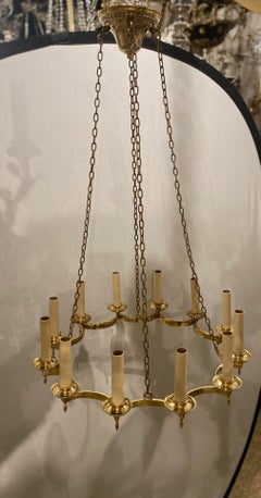 1940’s French Gilt Bronze Chandelier