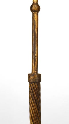 French Mid-Century Iron Column Floor Lamp
