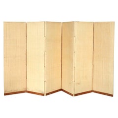 1940's French Grass Cloth Folding Screen