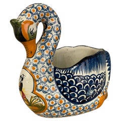 Vintage 1940's French Henriot Quimper Faience, Swan