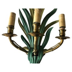 Applique francese Hollywood Regency "Feuillage" in bronzo del 1940 di Maison Bagues