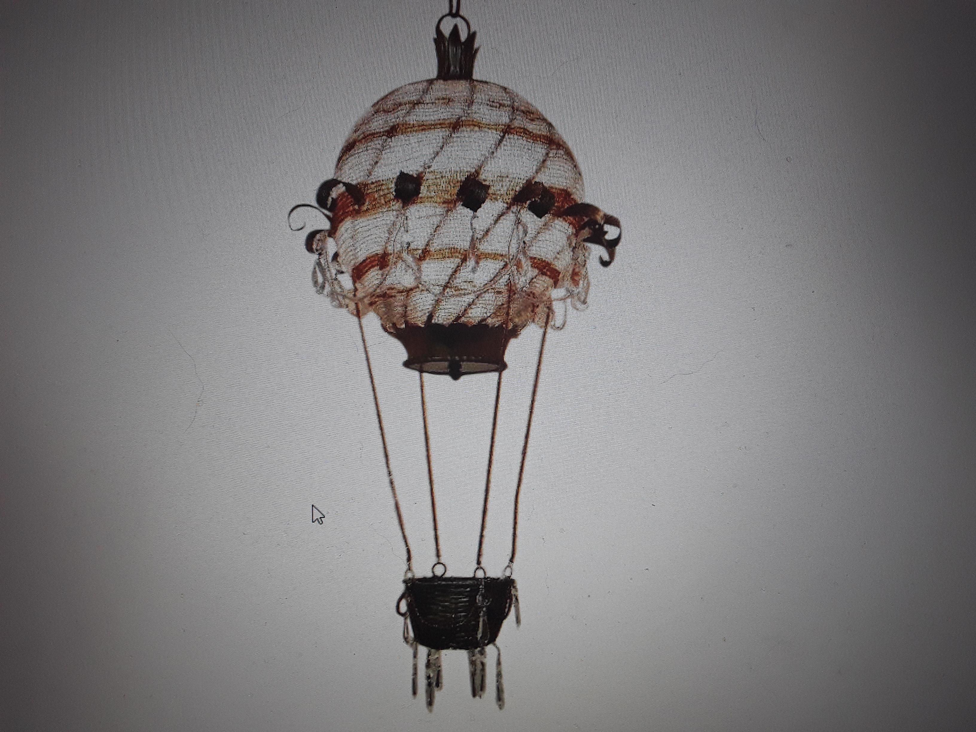 1940's French Hollywood Regency Micro Crystal Beaded Hot Air Balloon Chandelier  For Sale 8