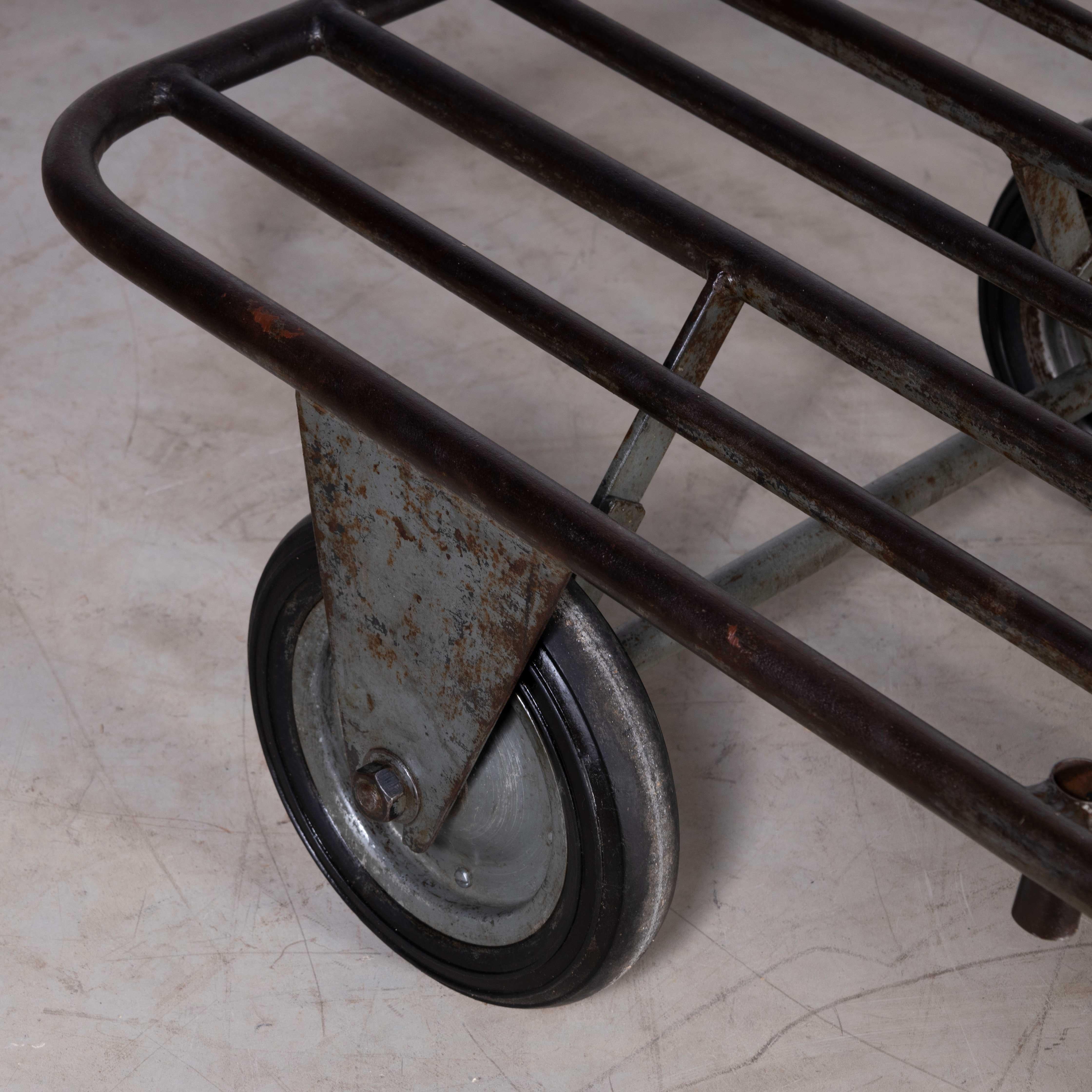 1940's French Industrial Metal Trolley, Occasional Table 6
