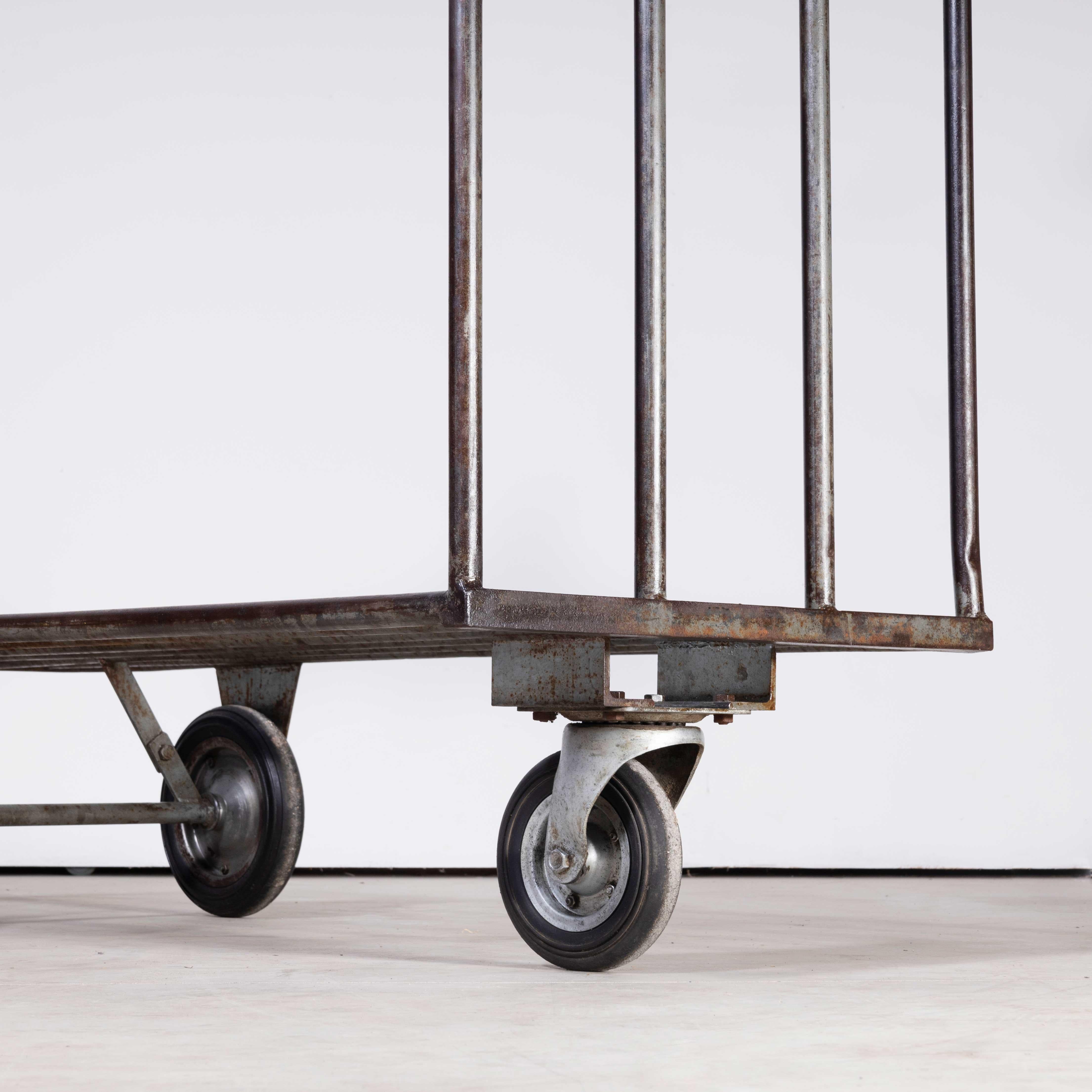 Mid-20th Century 1940's French Industrial Metal Trolley, Occasional Table