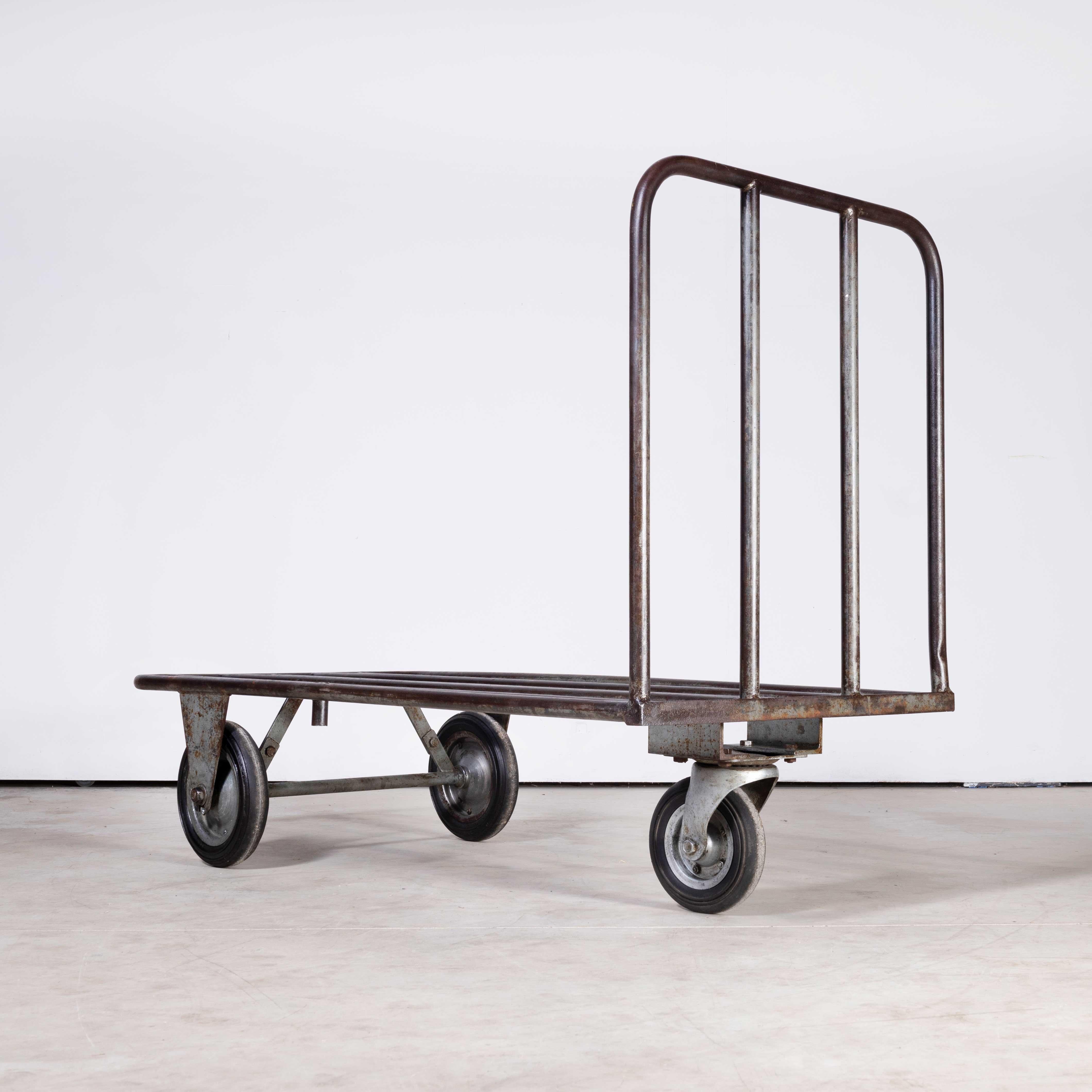 1940's French Industrial Metal Trolley, Occasional Table 1