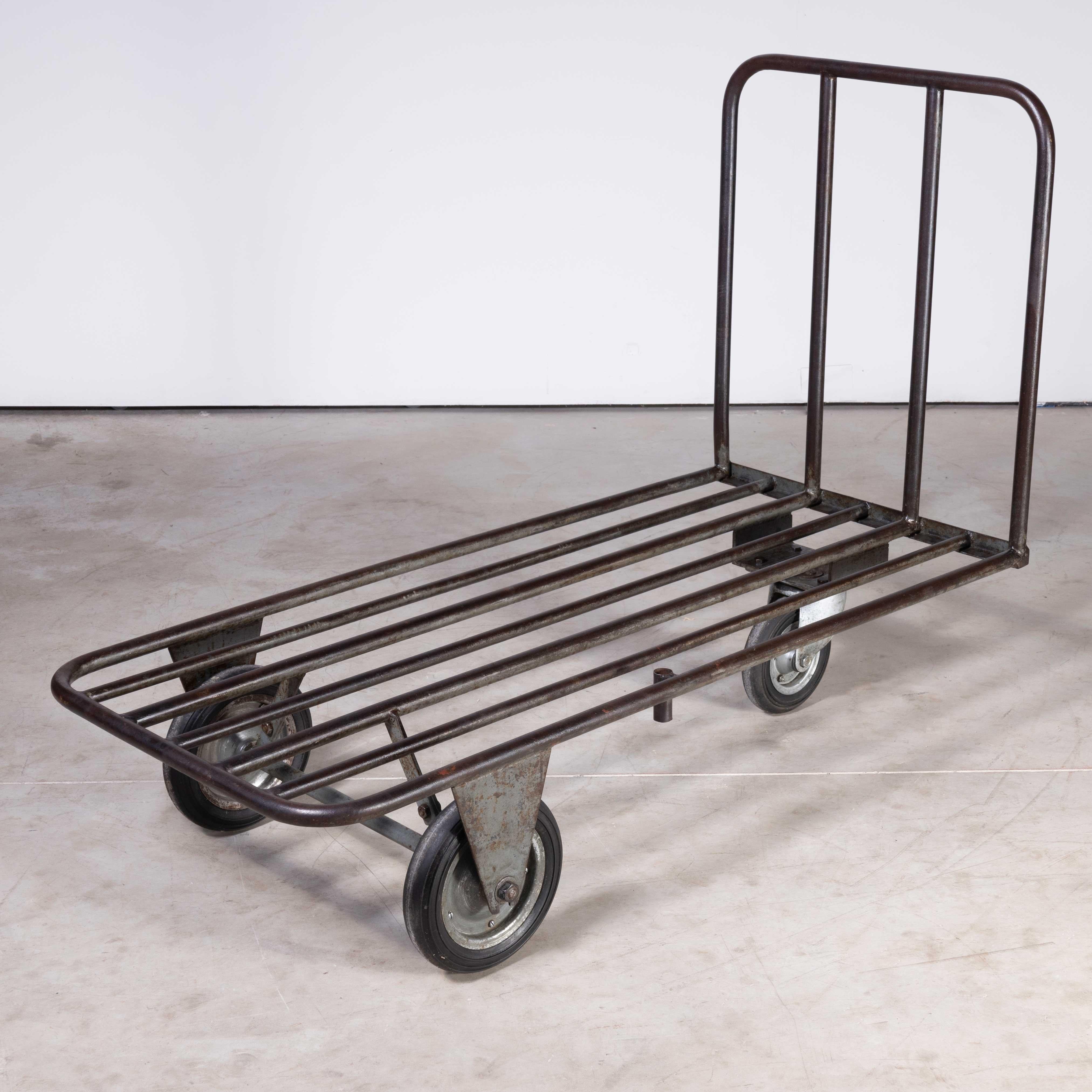 1940's French Industrial Metal Trolley, Occasional Table 5