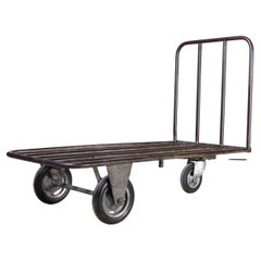 1940's French Industrial Metal Trolley, Occasional Table