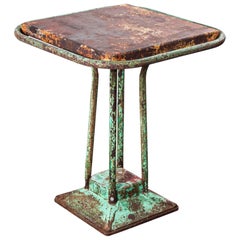 1940s French Industrial Square Dining, Console Table