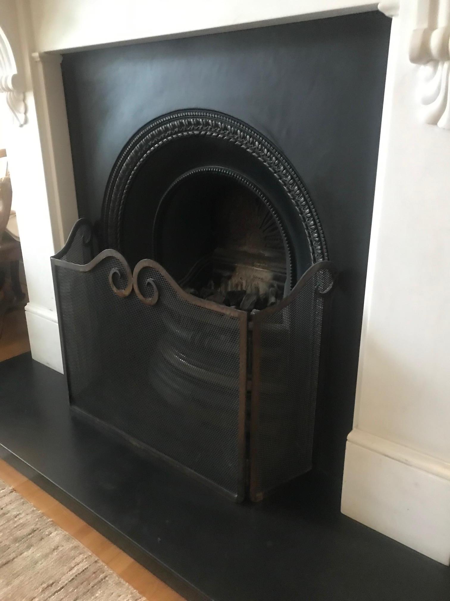 1940s French Iron Fire Screen For Sale 1