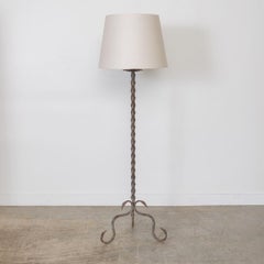 1940er French Iron Leaf Stehlampe