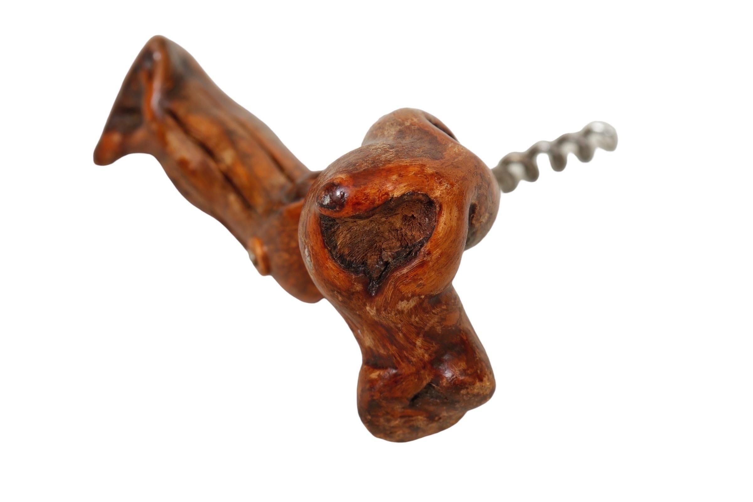 Steel 1940's French Laurent Siret Grapewood Corkscrew For Sale