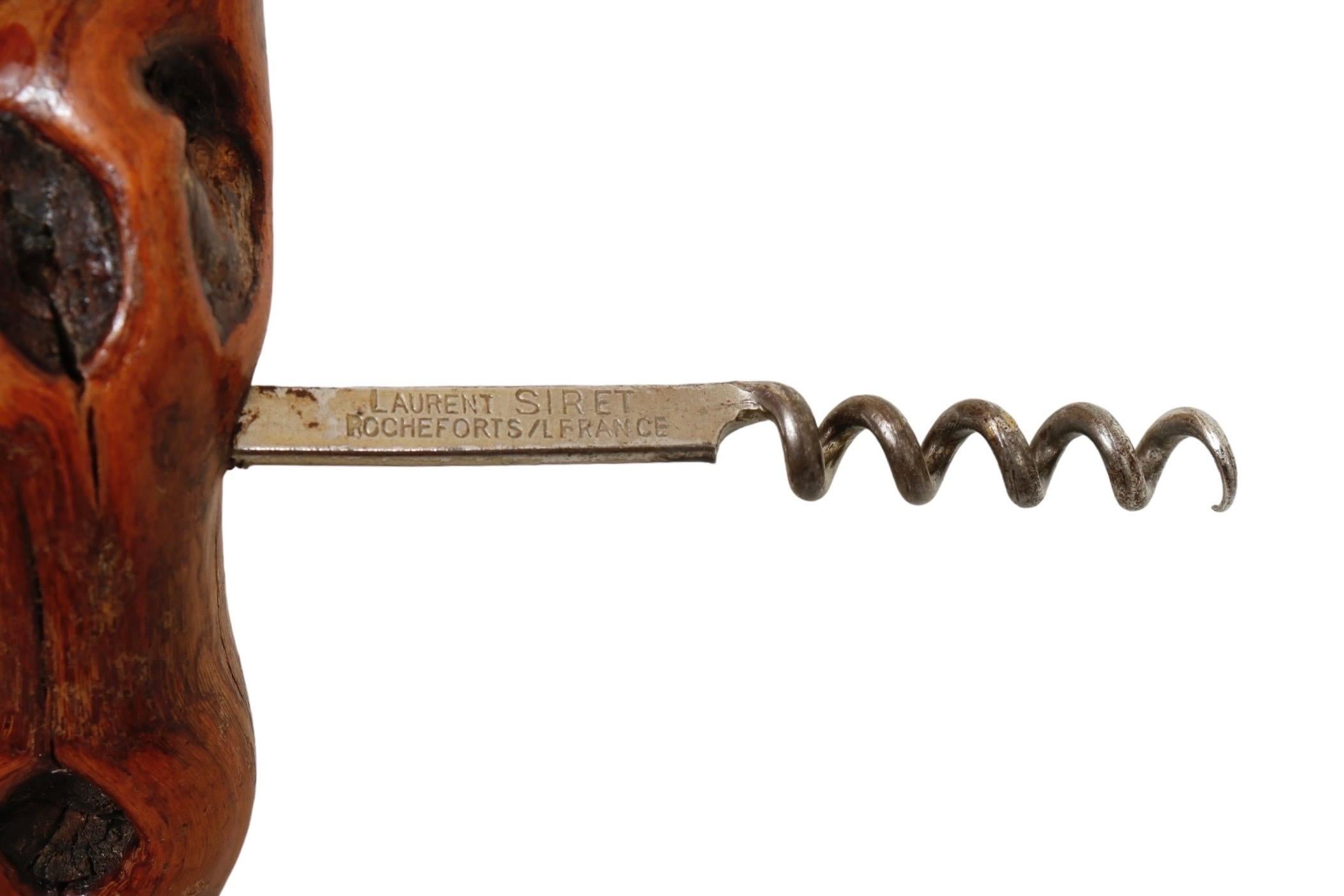 1940's French Laurent Siret Grapewood Corkscrew For Sale 2