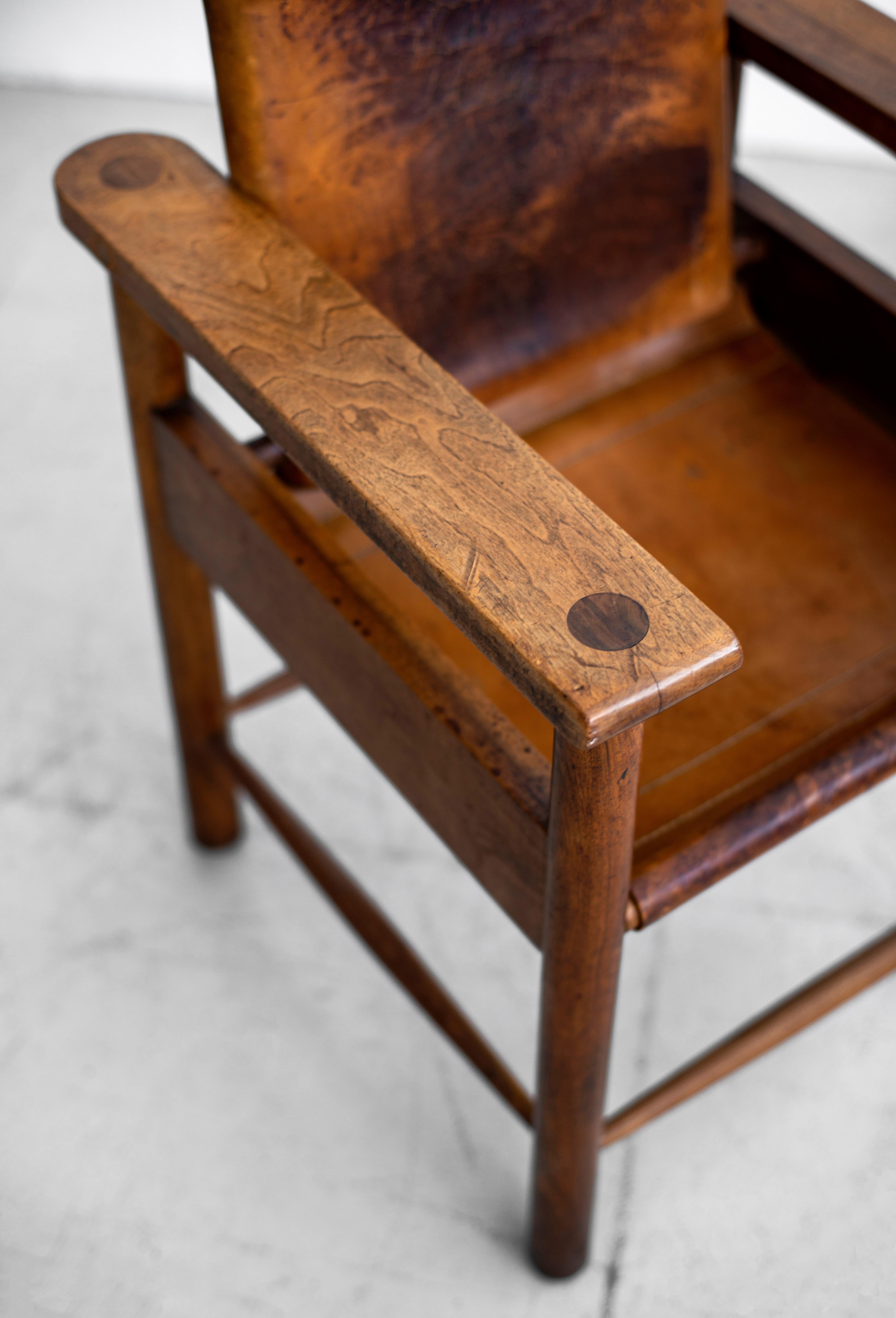 1940s French Leather Chairs 3