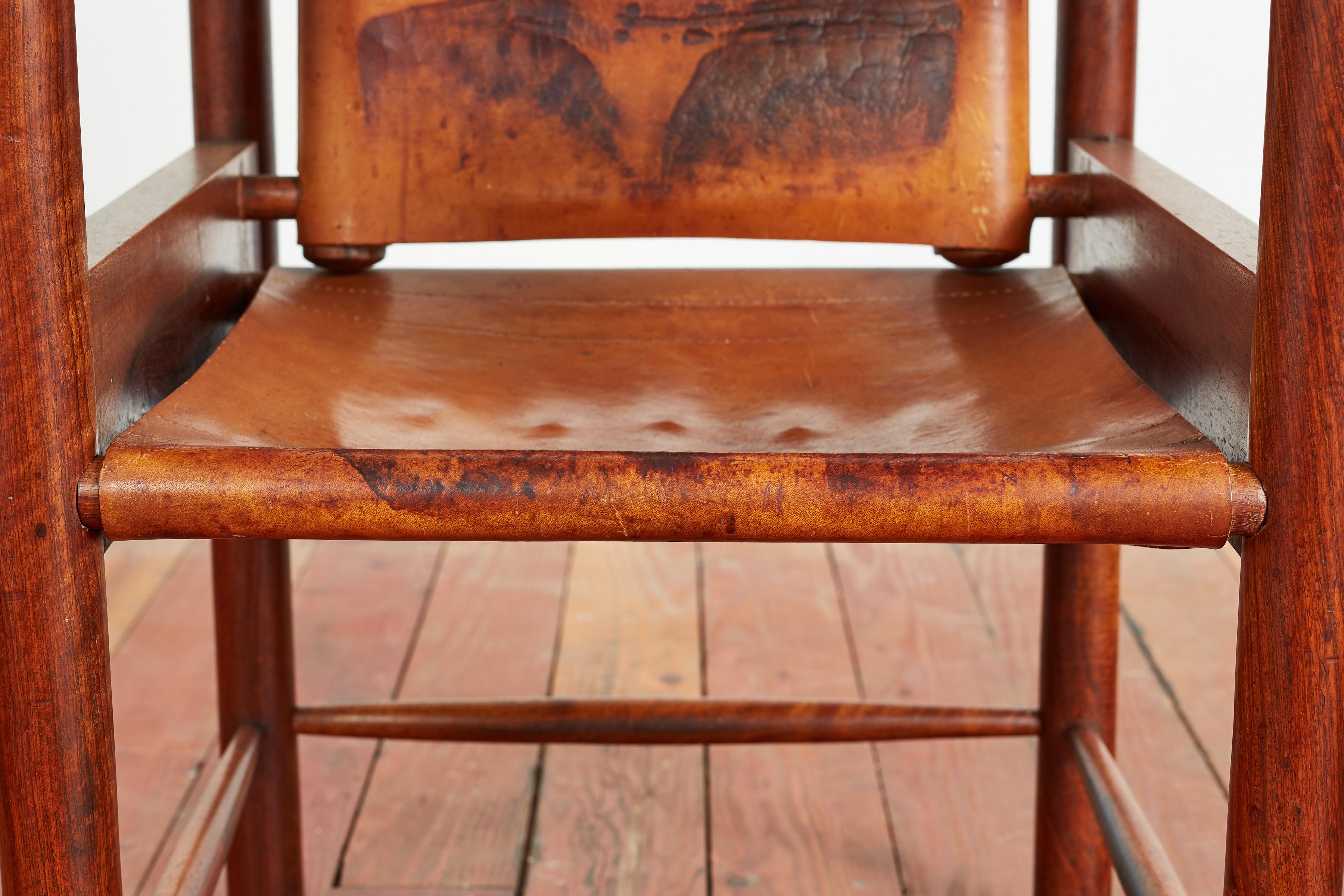 1940s French Leather Chairs For Sale 3