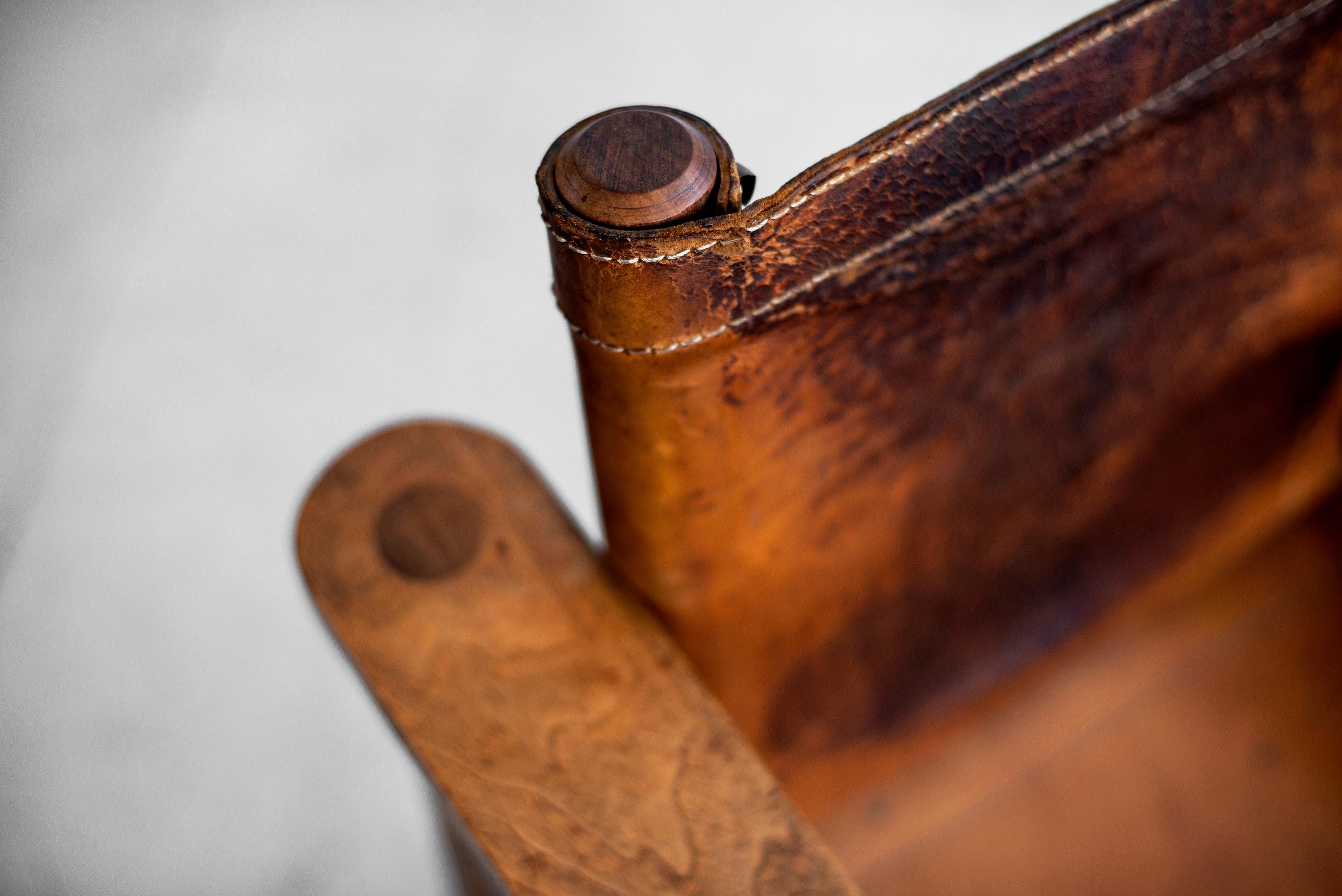 1940s French Leather Chairs 1