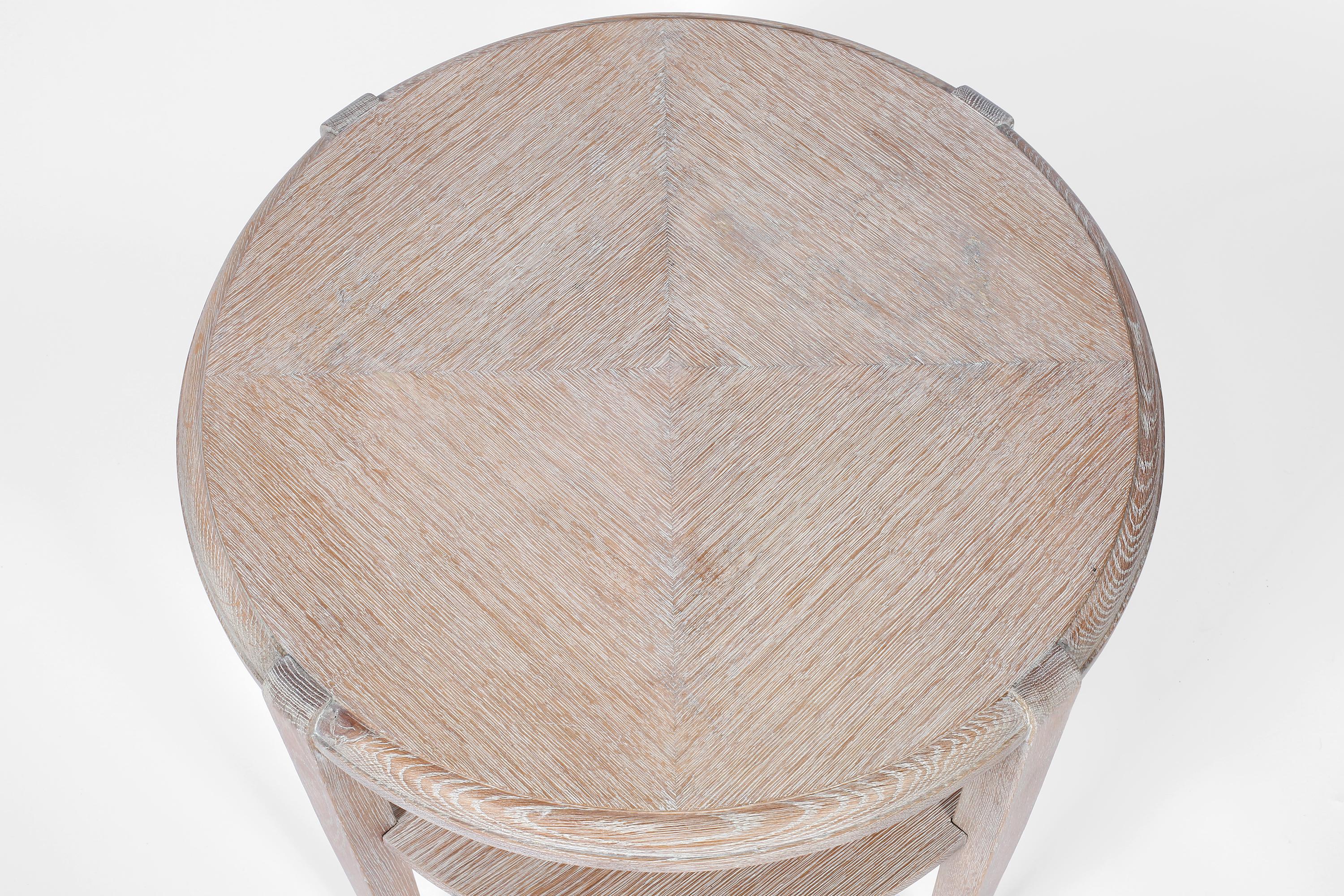 Mid-20th Century 1940s French Limed Oak Occasional Side Table in the Manner of Jean-Michel Frank