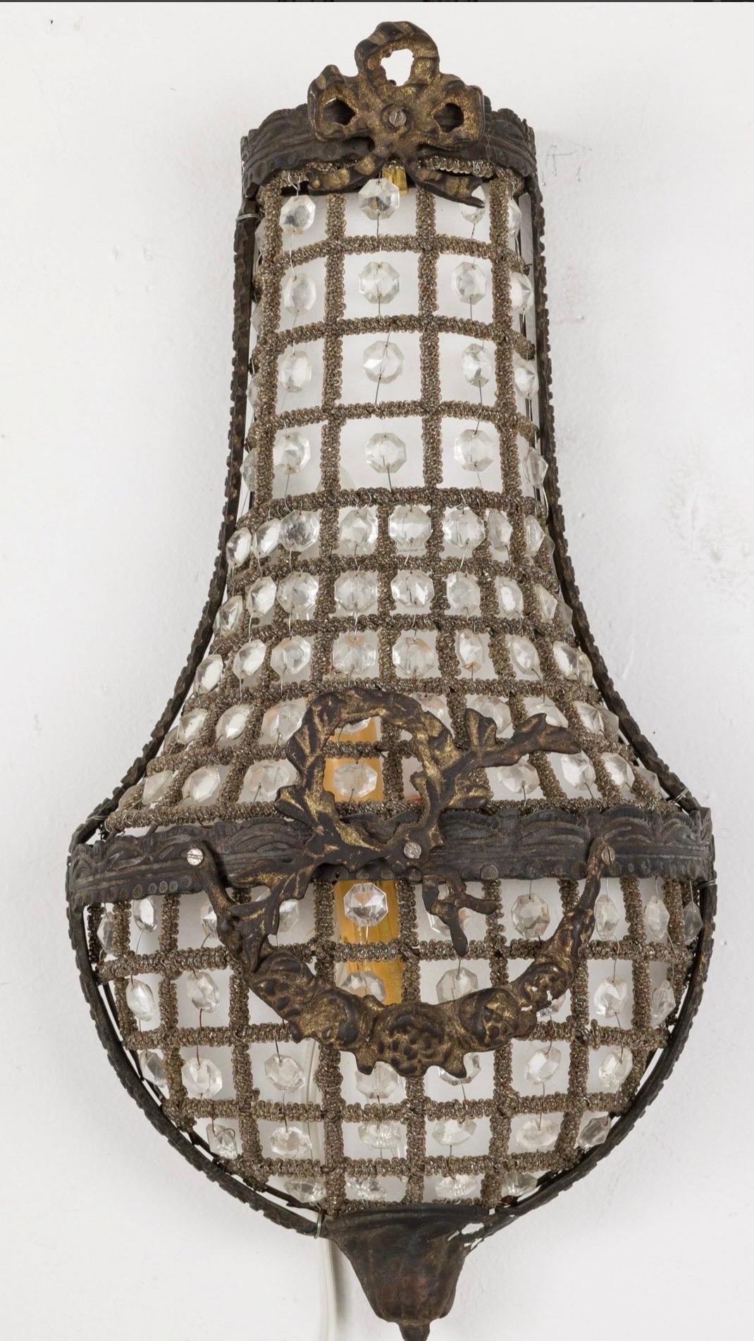 Lámparas francesas estilo Luis XV de los años 40 - Pareja mediados del siglo XX en venta