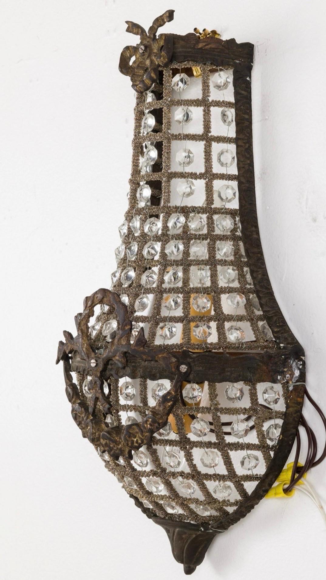 Lámparas francesas estilo Luis XV de los años 40 - Pareja en venta 1