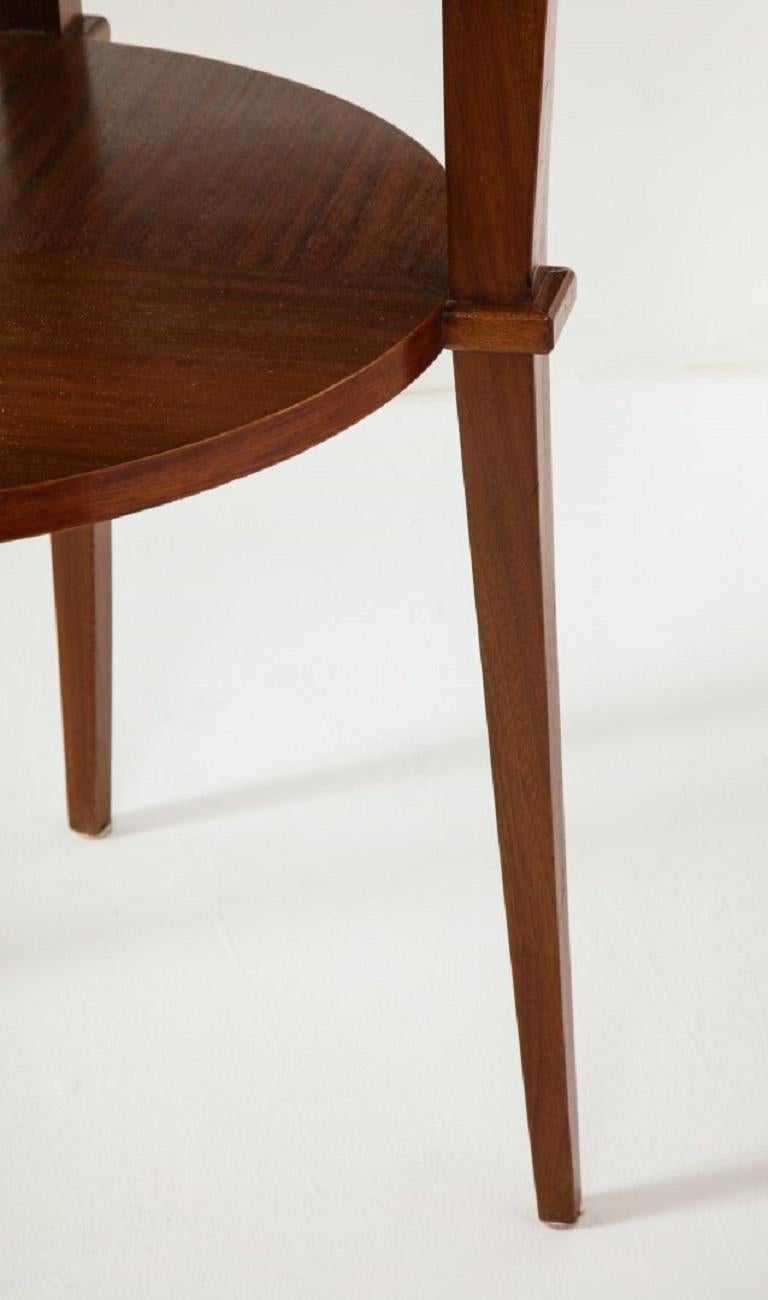 1940s French Mahogany Round Side Table In Good Condition In Chicago, IL