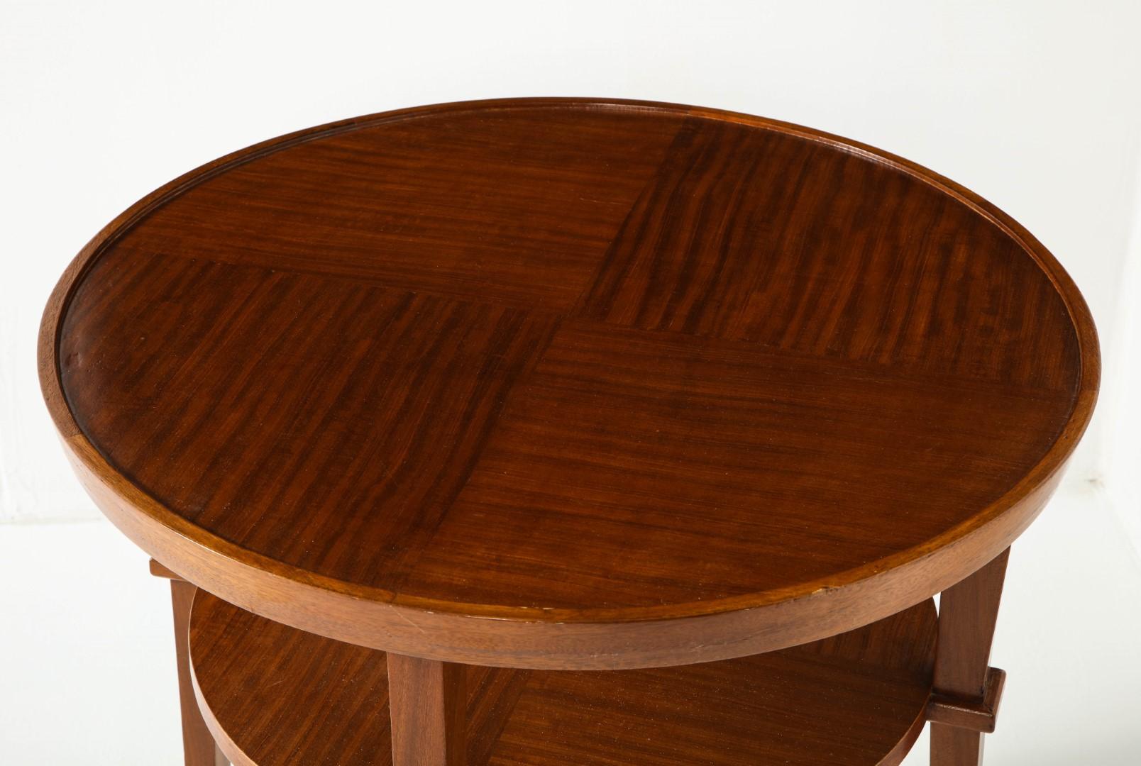 Mid-20th Century 1940s French Mahogany Round Side Table