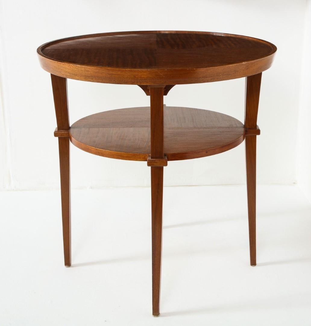 1940s French Mahogany Round Side Table 1
