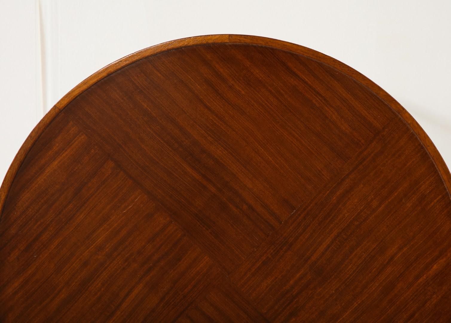 1940s French Mahogany Round Side Table 3