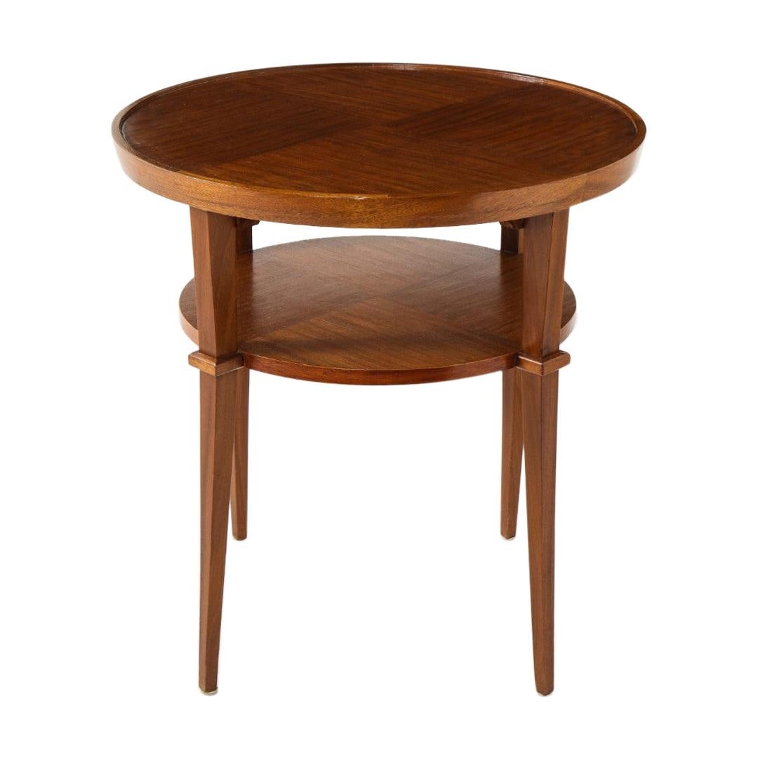 1940s French Mahogany Round Side Table