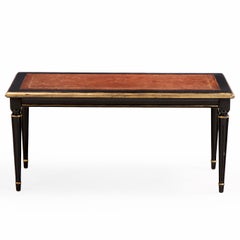 1940s French Maison Jansen Leather Top Coffee Table