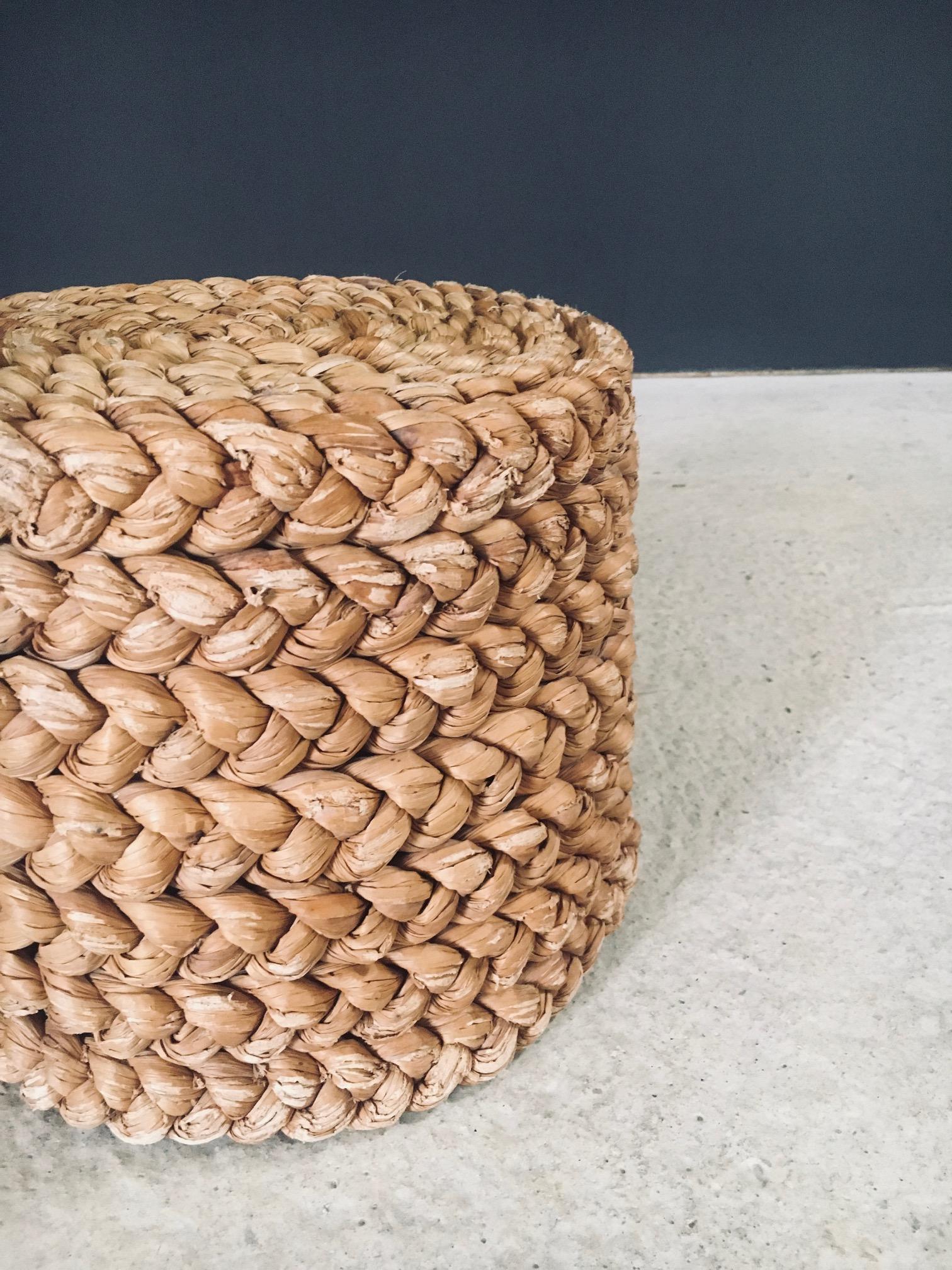 1940's French Mediterranean Design Low Rope Stool by Audoux Minet For Sale 7