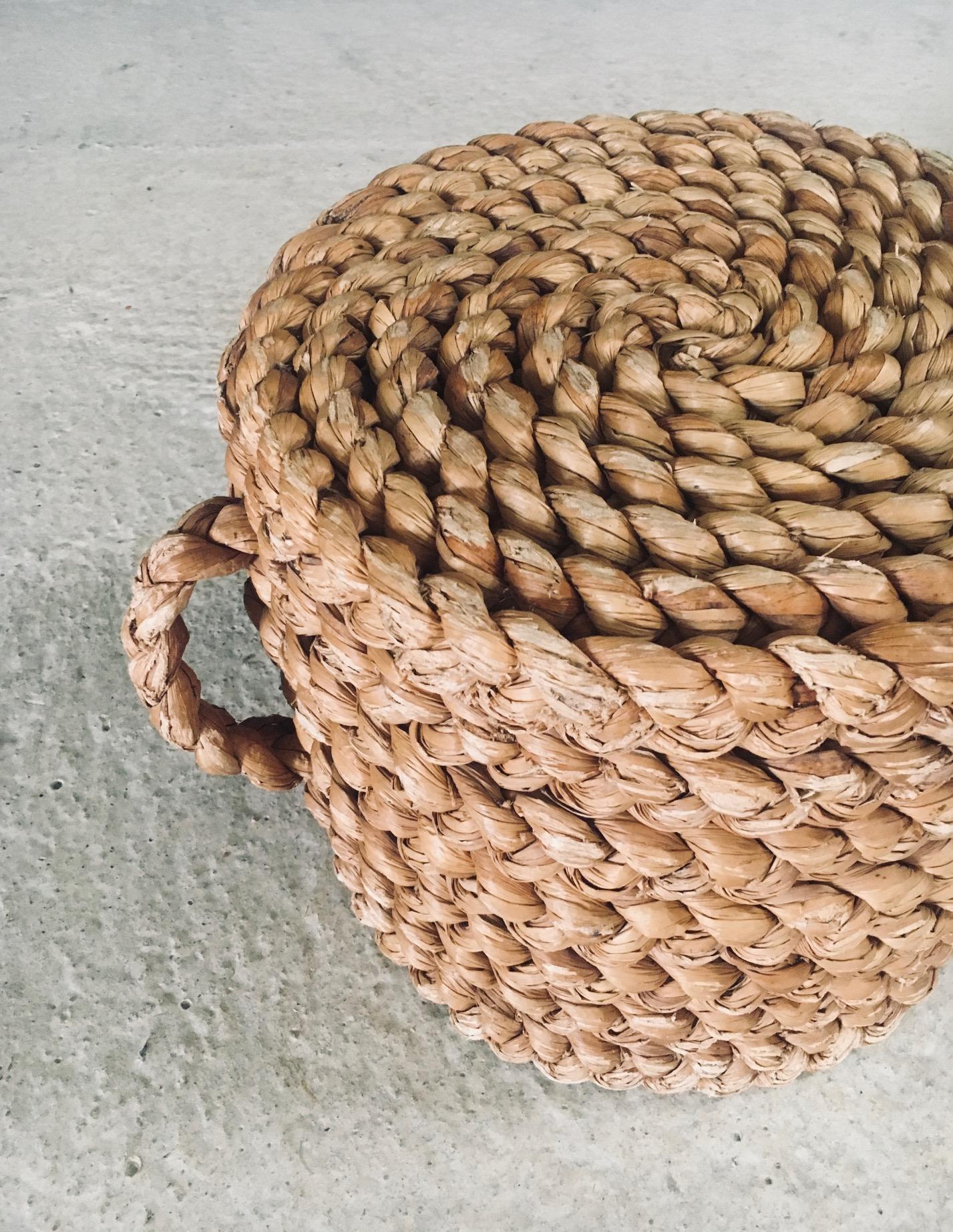1940's French Mediterranean Design Low Rope Stool by Audoux Minet For Sale 8